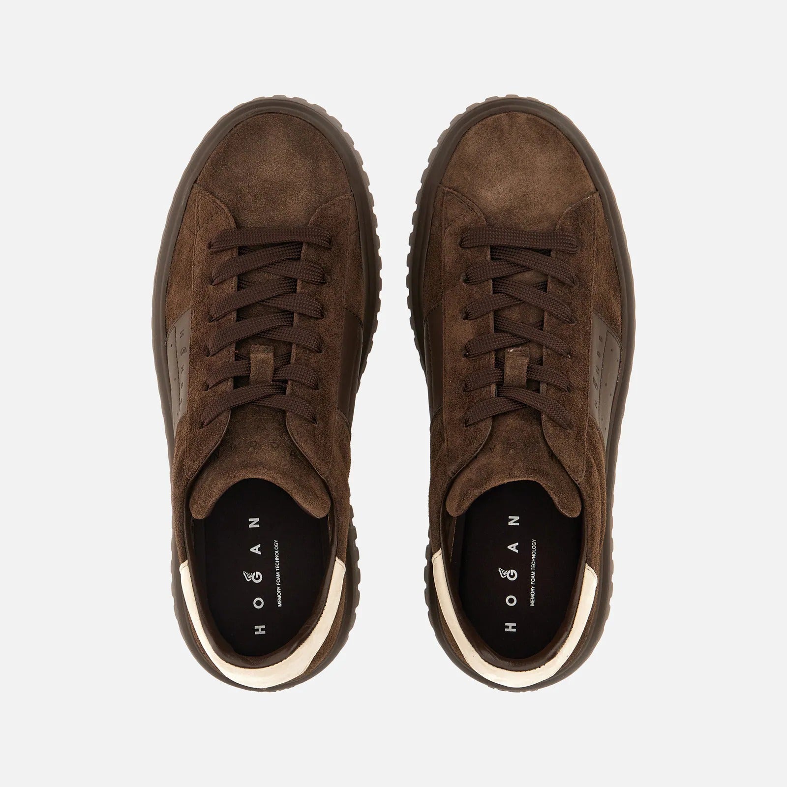 HOGAN Sneaker Uomo H-Stripes Banda-Marrone