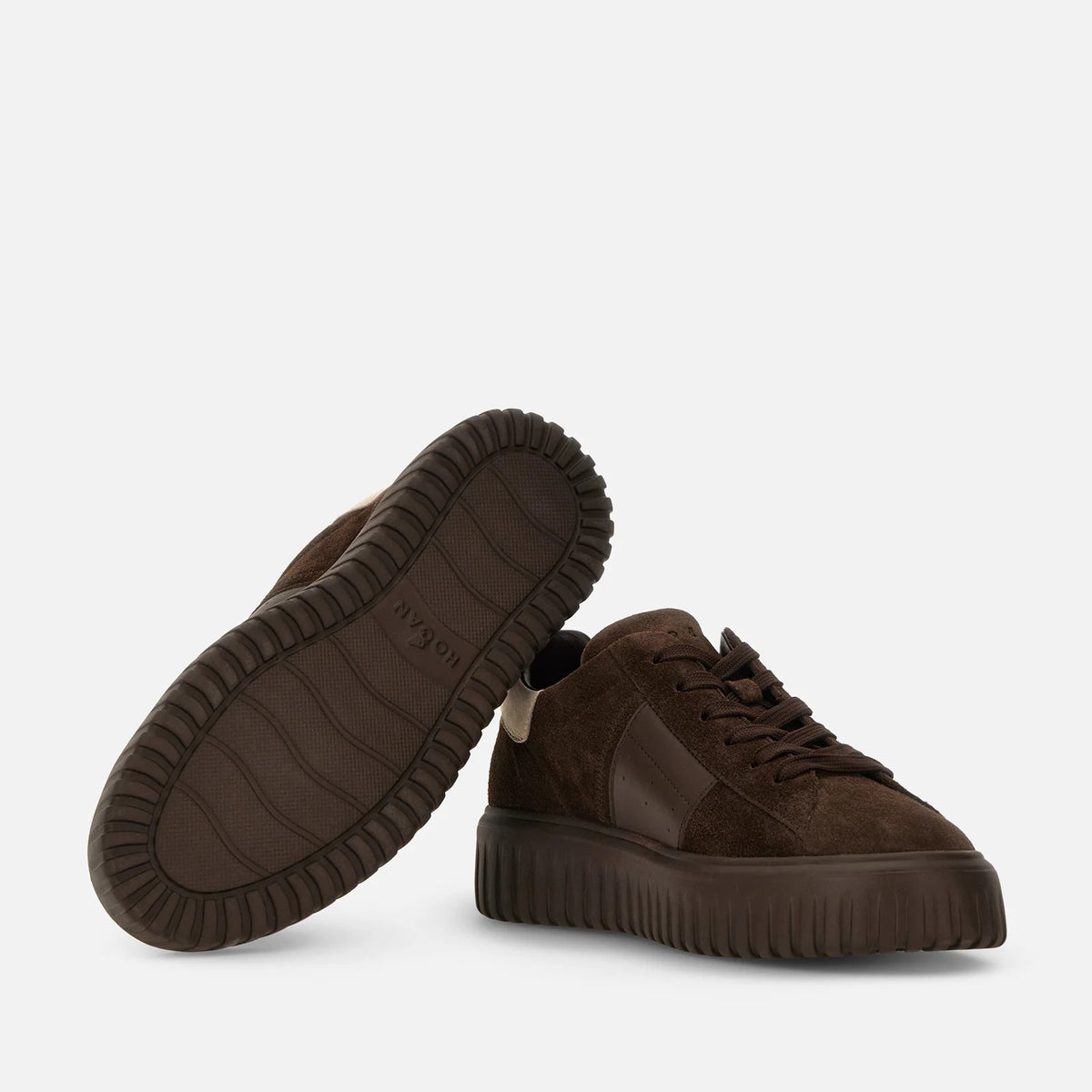 HOGAN Sneaker Uomo H-Stripes Banda-Marrone