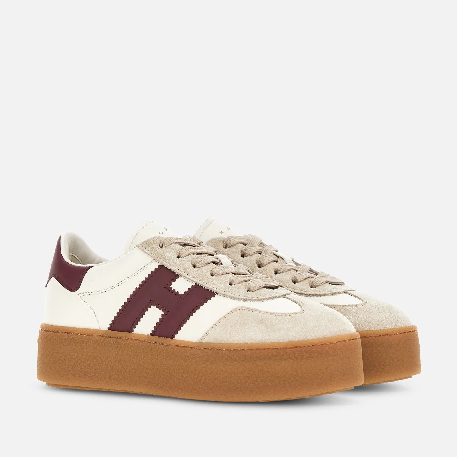 HOGAN Sneaker Donna Cool H698-Avorio/Bordeaux