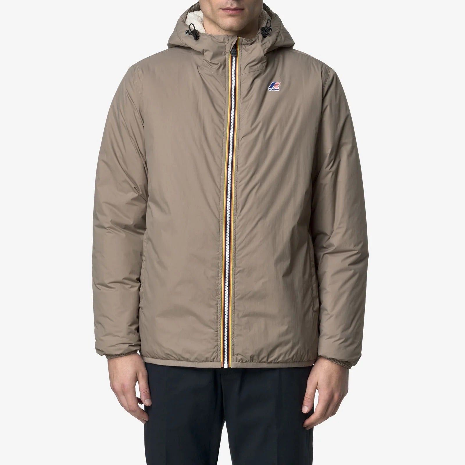 K-WAY Giacca Uomo LE VRAI 4.0 CLAUDE ORSETTO-Beige Taupe