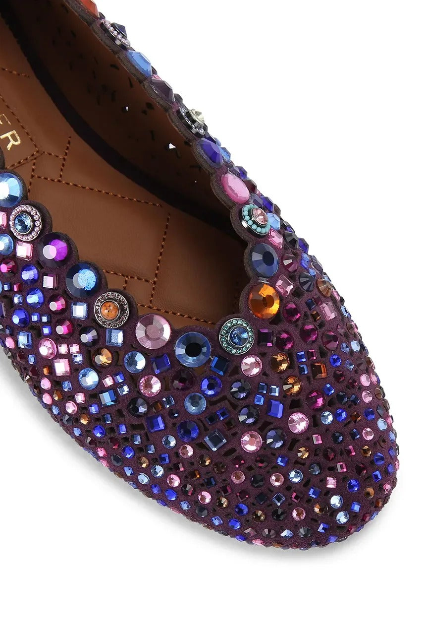 KURT GEIGER Ballerina Donna JEWEL PERF-Purple