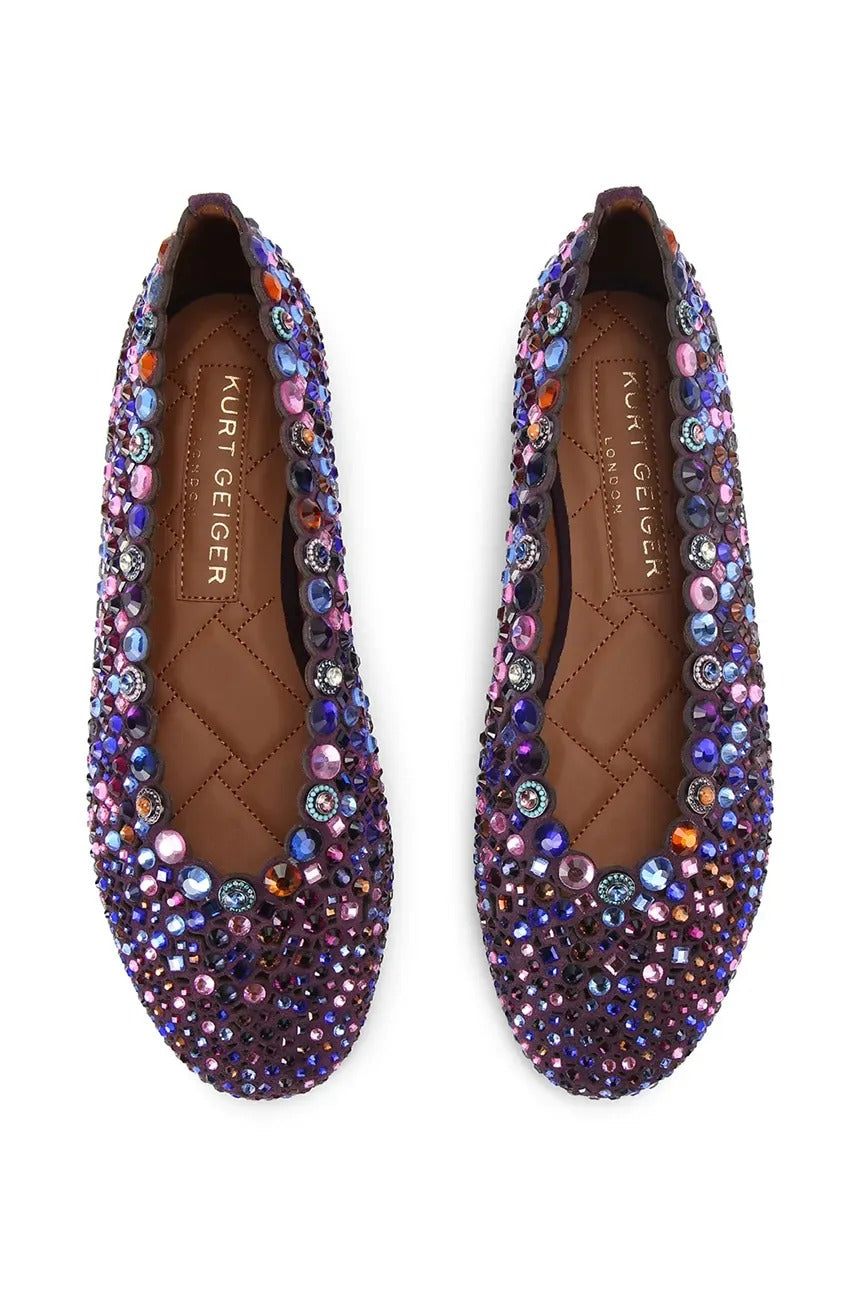 KURT GEIGER Ballerina Donna JEWEL PERF-Purple