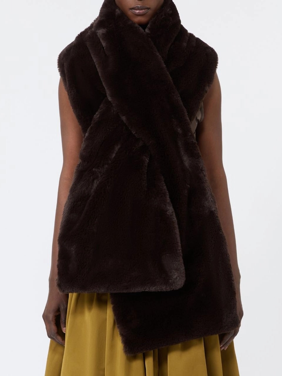 MAX MARA THE CUBE Stola Donna Piacere-Marrone Scuro