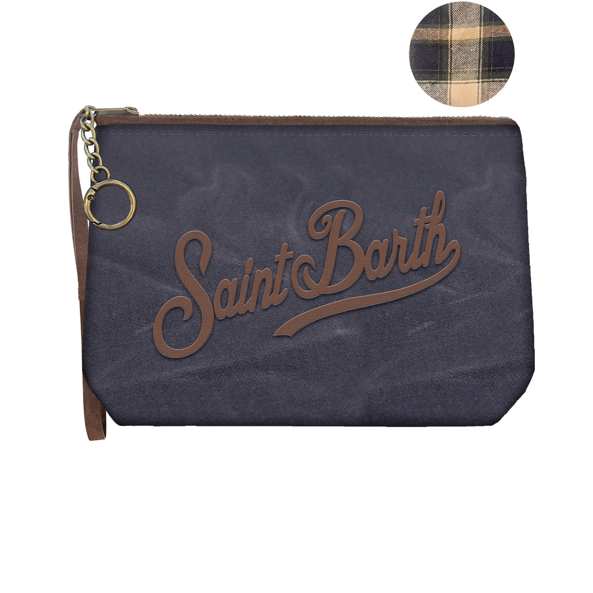 MC2 SAINT BARTH Pochette ALINE MINI WAX-Navy/Marrone