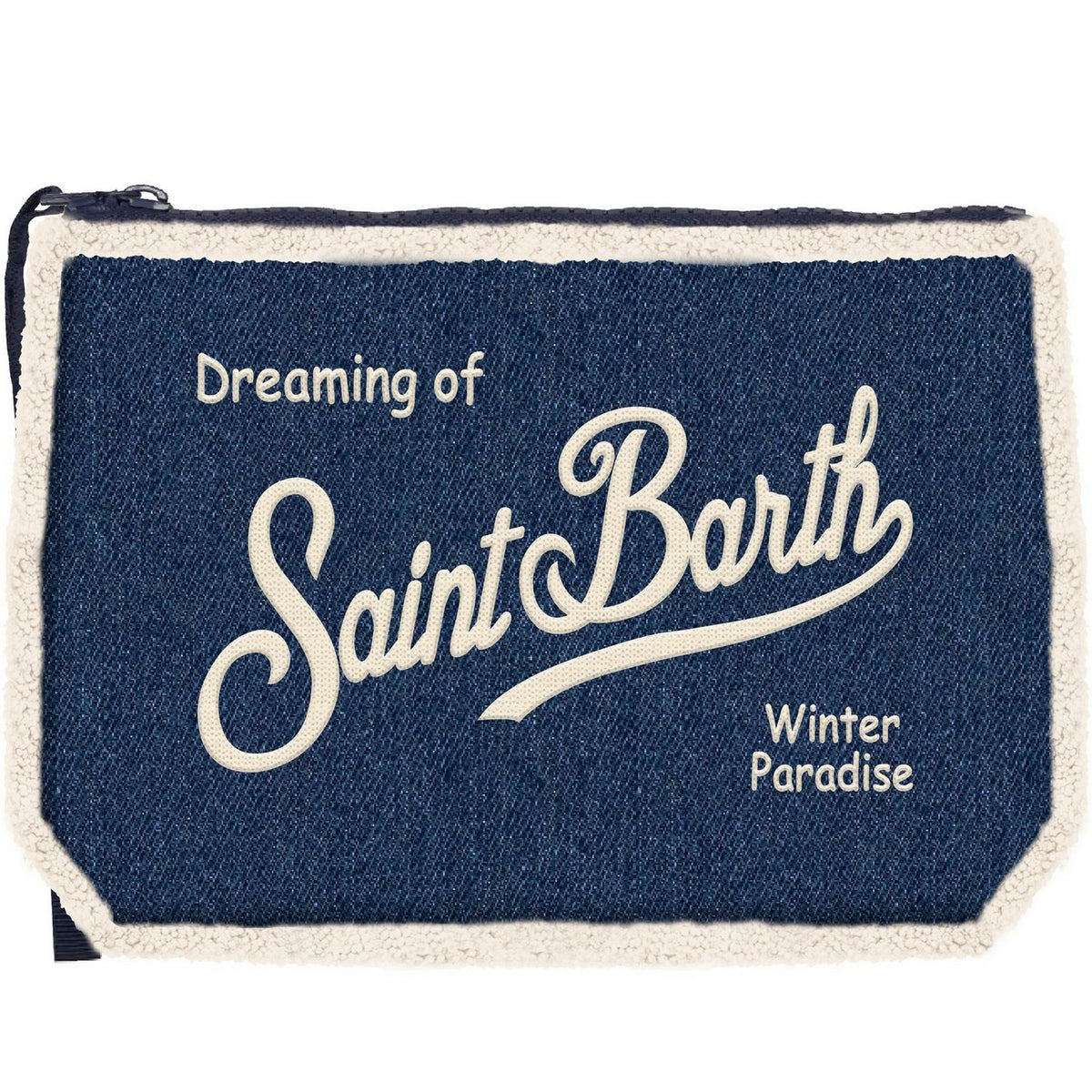 MC2 SAINT BARTH Pochette ALINE SHEARLING-Denim Blu