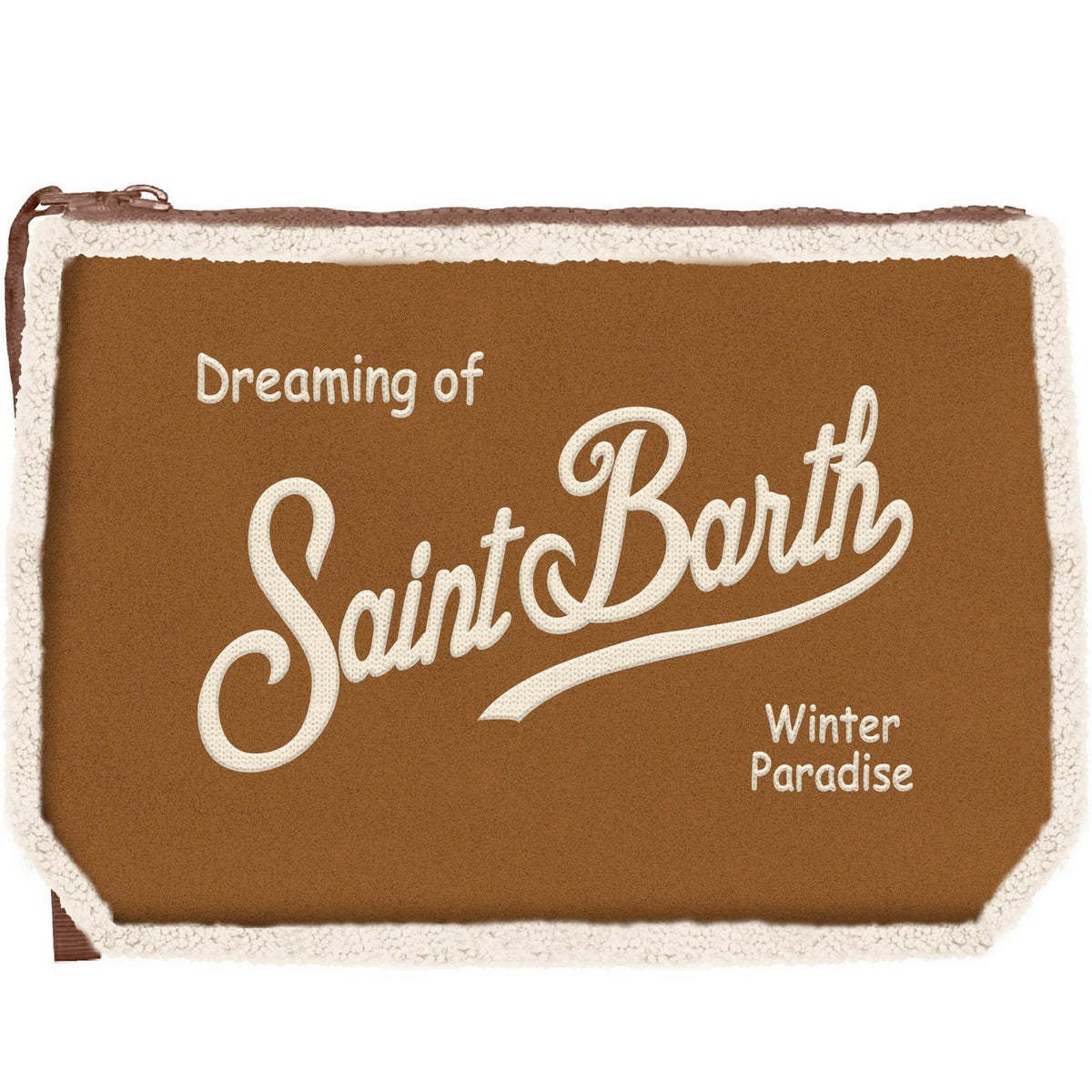 MC2 SAINT BARTH Pochette ALINE SHEARLING-Marrone/panna