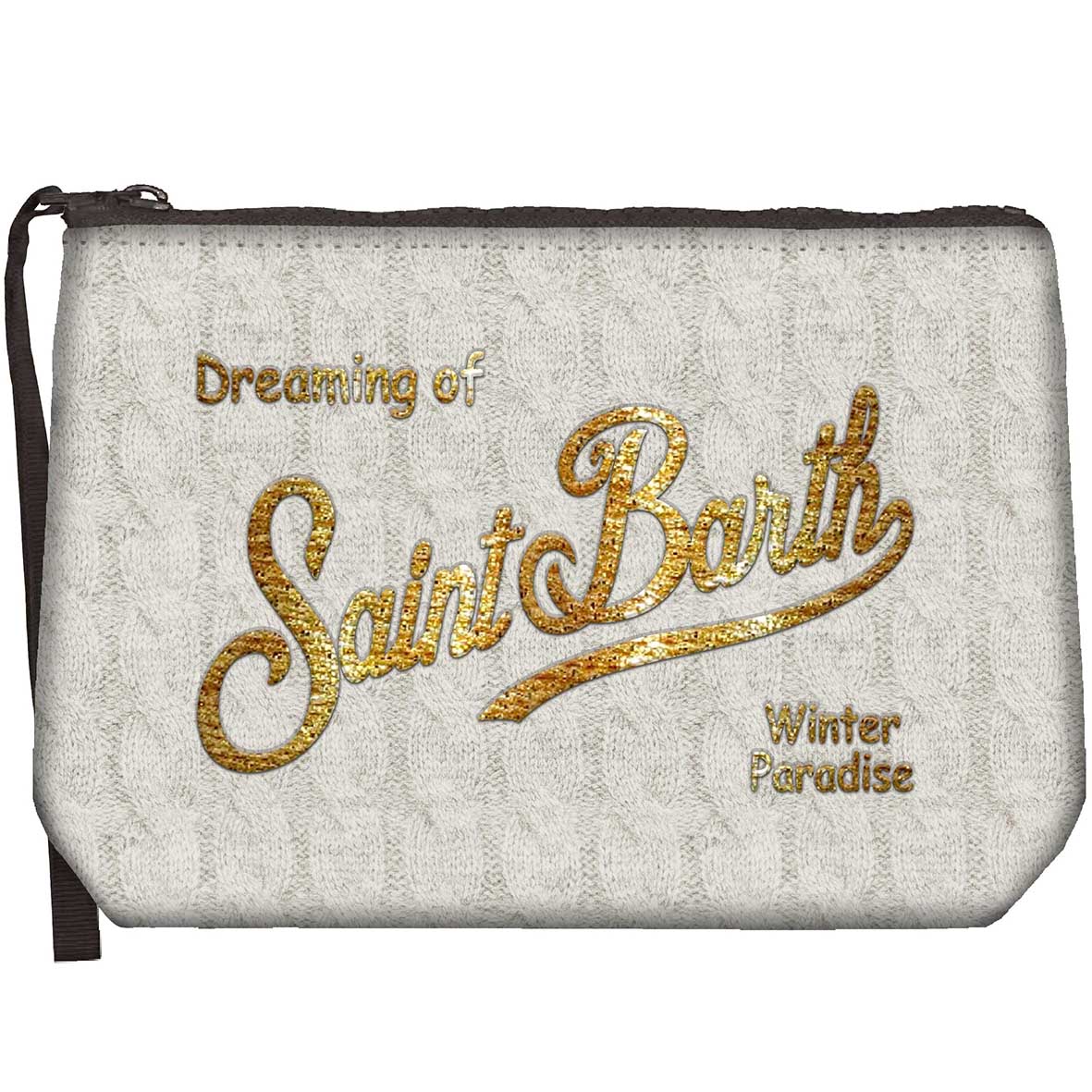 MC2 SAINT BARTH Pochette ALINE TRICOT-Panna/Oro