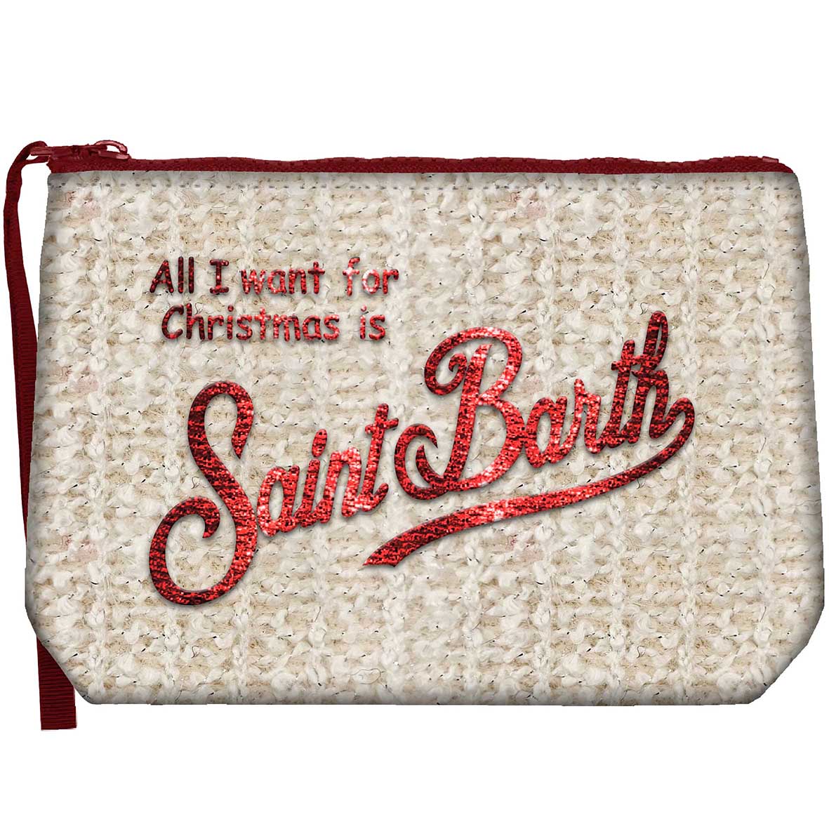 MC2 SAINT BARTH Pochette ALINE TRICOT-Panna/Rosso