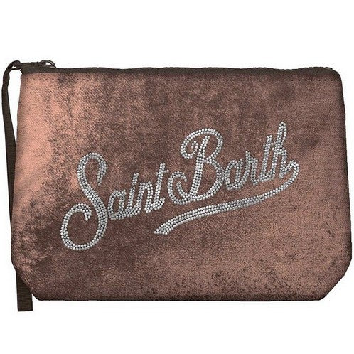MC2 SAINT BARTH Pochette ALINE VELVET-Marrone