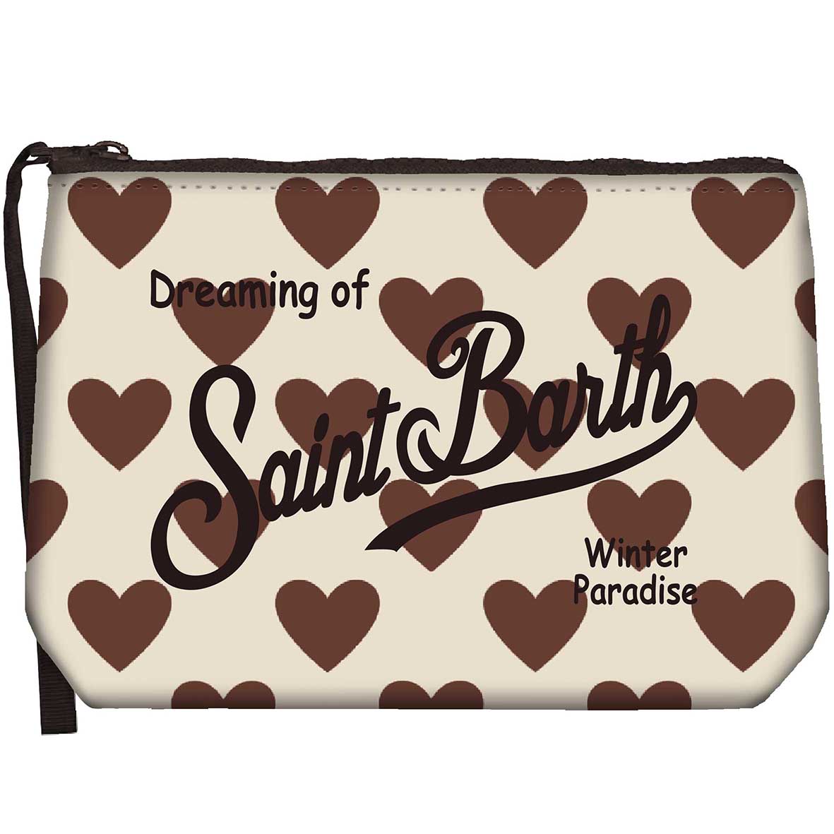 MC2 SAINT BARTH Pochette ALINE W-Heart Beige/Marrone