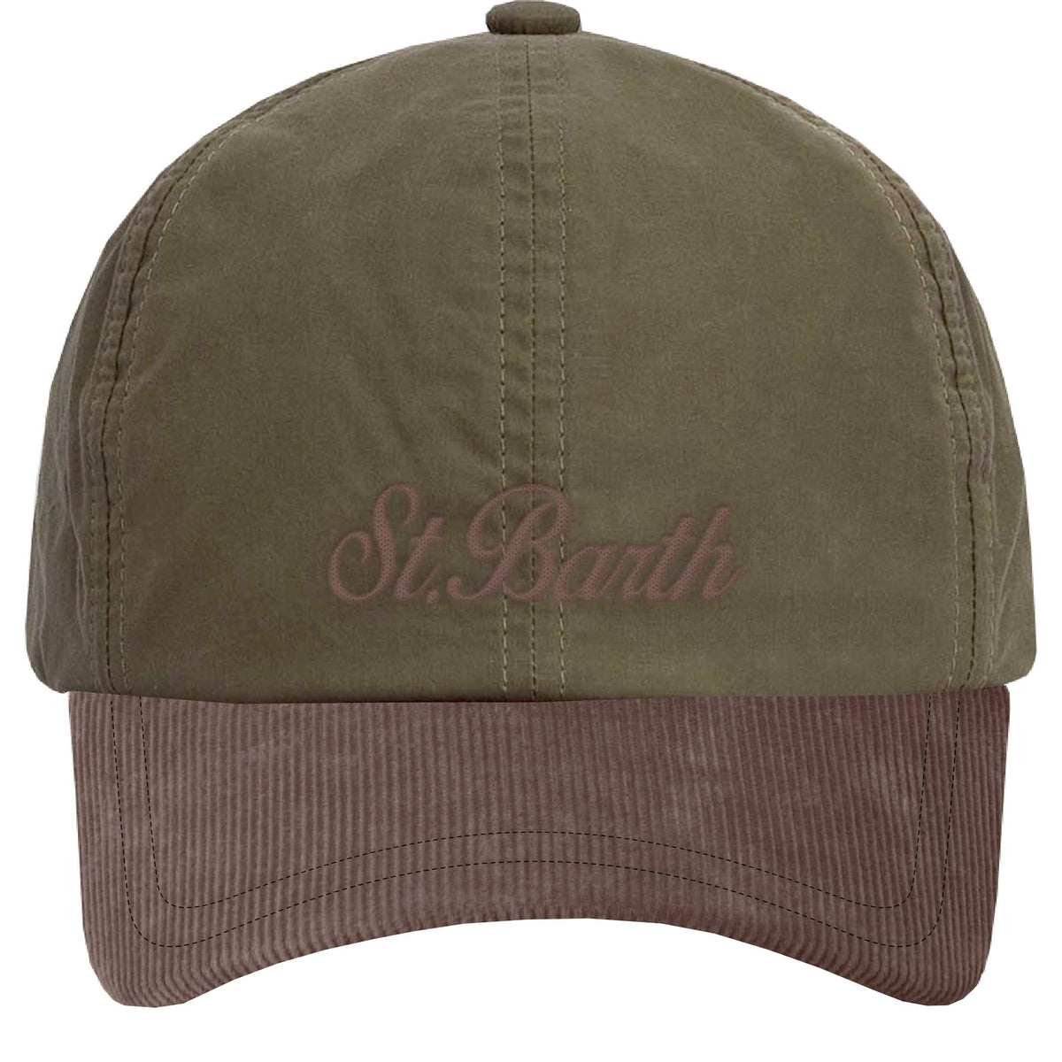 MC2 SAINT BARTH Cappello BASEBALL WAX CORDUROY-Militare/Marrone