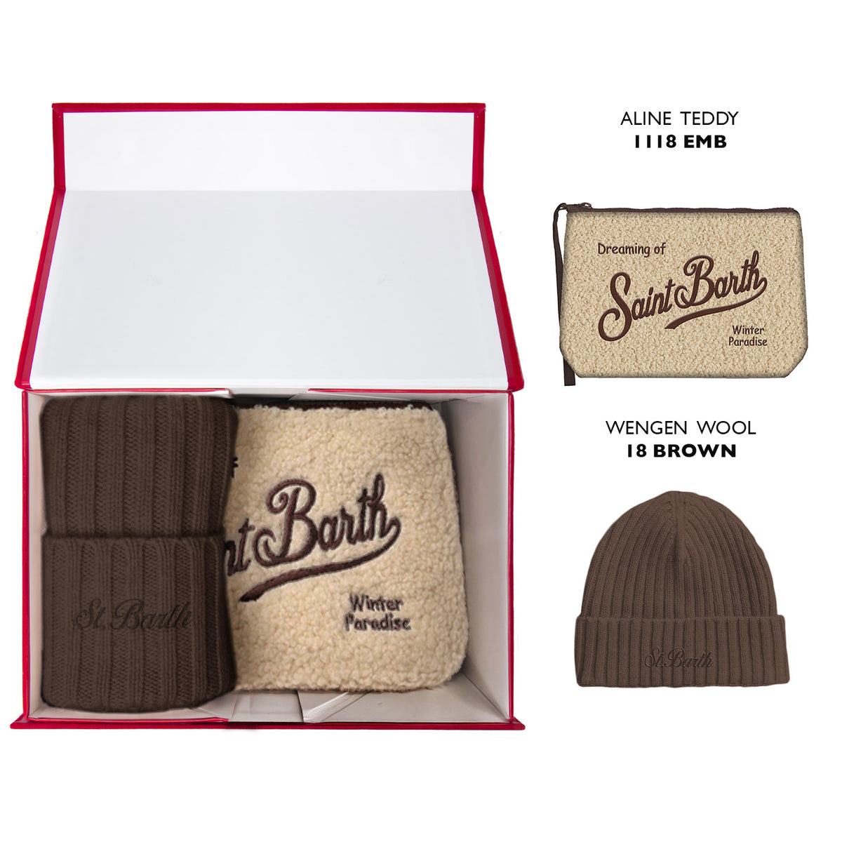 MC2 SAINT BARTH Set Regalo Uomo CHRISTMAS BOX-Teddy Beige/Marrone