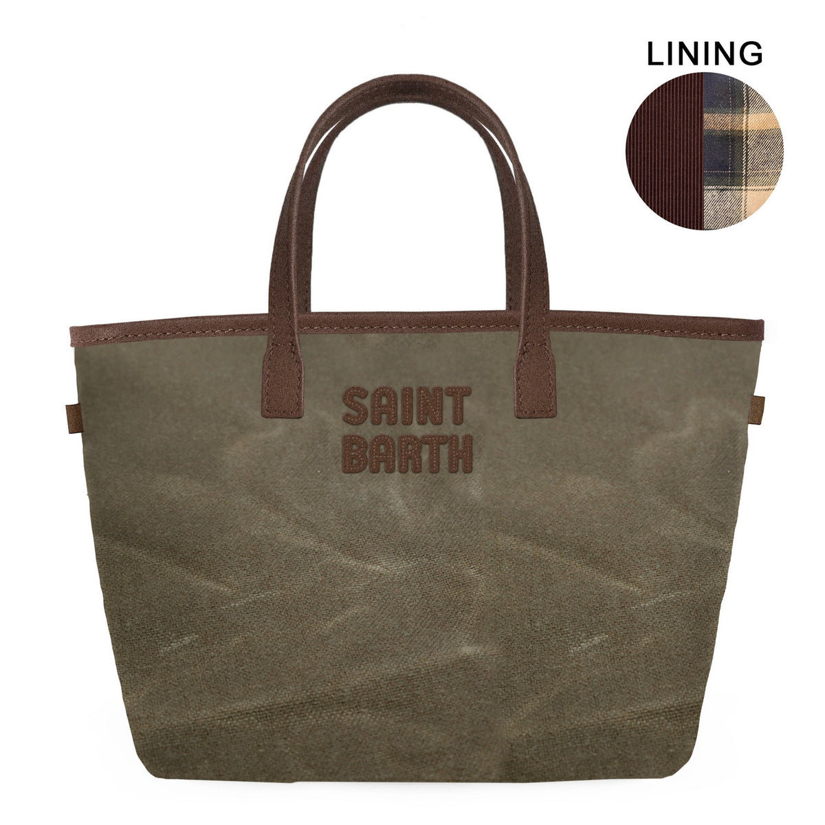 MC2 SAINT BARTH Borsa CITY BAG MINI WAX-Militare/Marrone