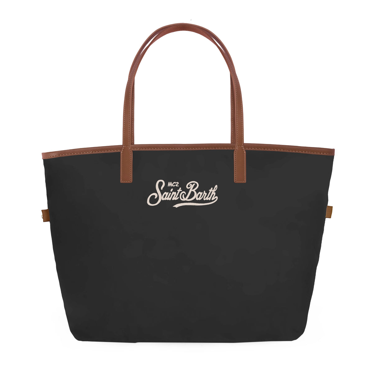 MC2 SAINT BARTH Borsa CITY BAG MID NYLON-Nero/Marrone