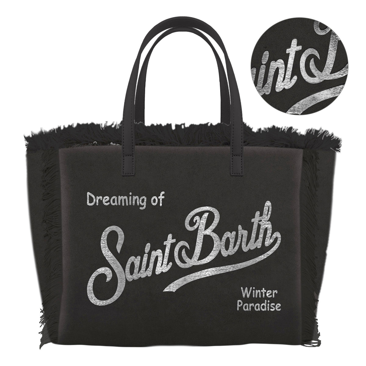 MC2 SAINT BARTH Borsa COLETTE VELVET N-Nero/Argento