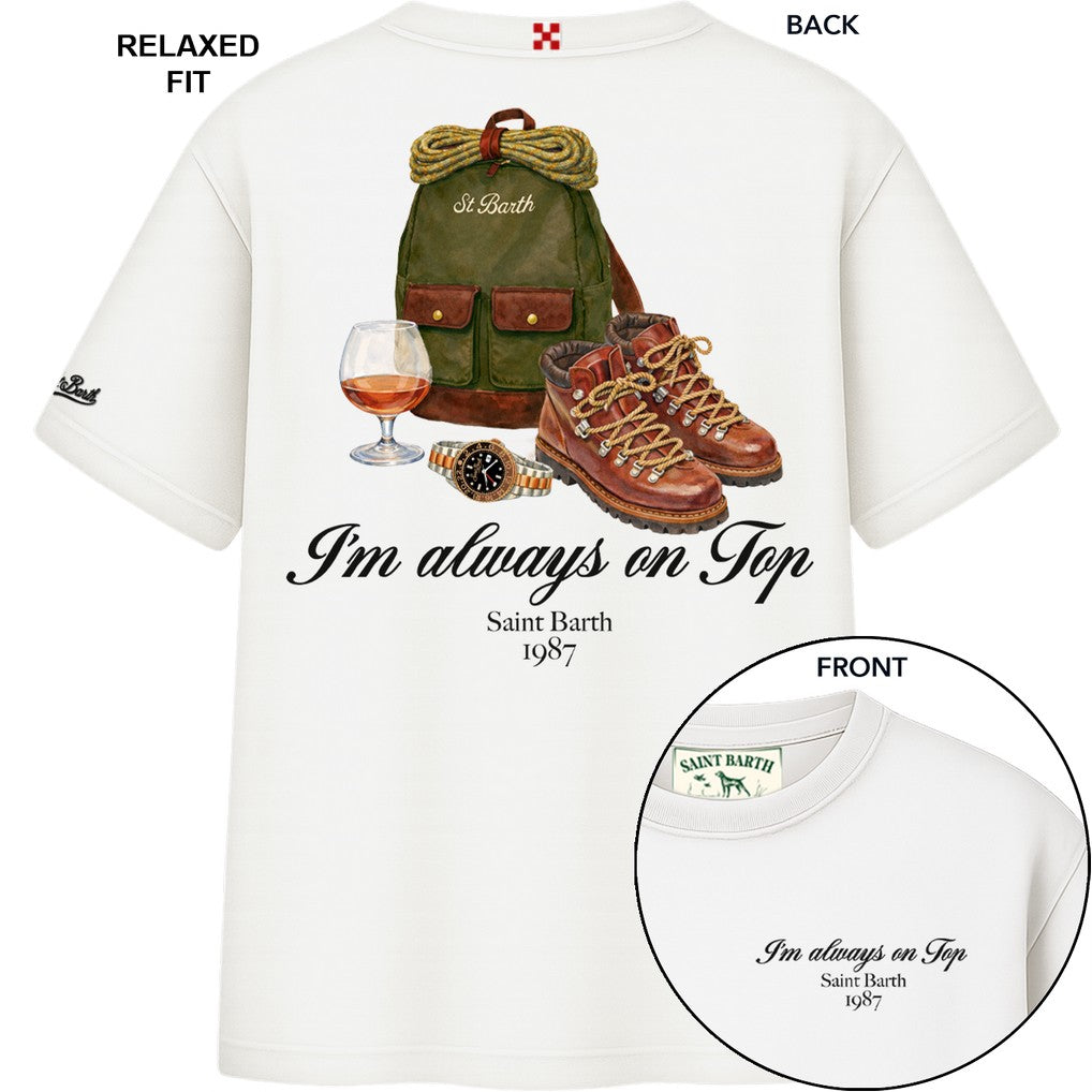 MC2 SAINT BARTH T-Shirt Uomo DELMAR-Top Panna