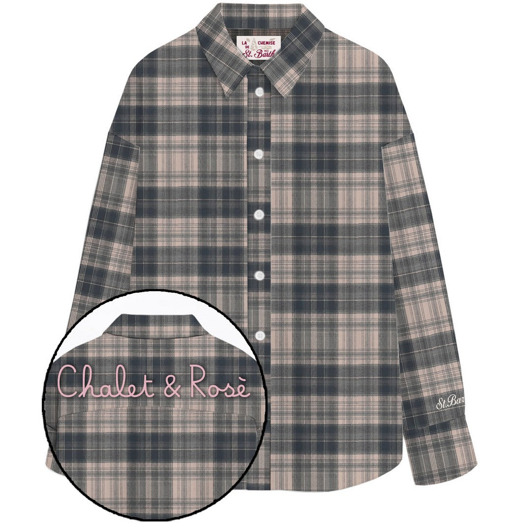 MC2 SAINT BARTH Camicia Donna GIGY FLANNEL-Rosa/Grigio