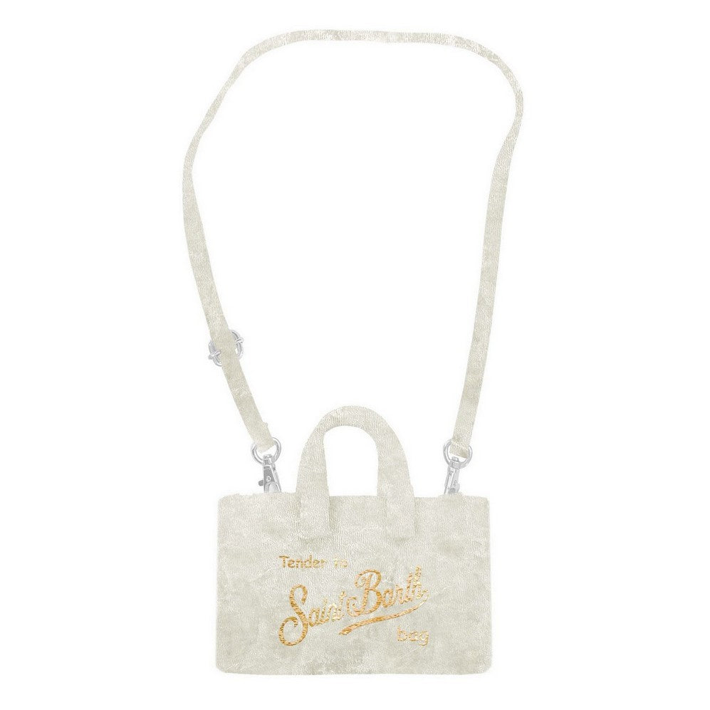 MC2 SAINT BARTH Borsa PHONE BAG VELVET-Panna