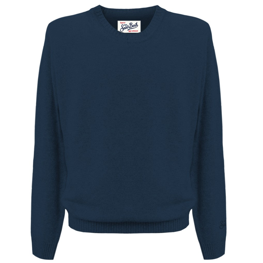 MC2 SAINT BARTH Maglione Uomo Regent Lambswool-Night Blue