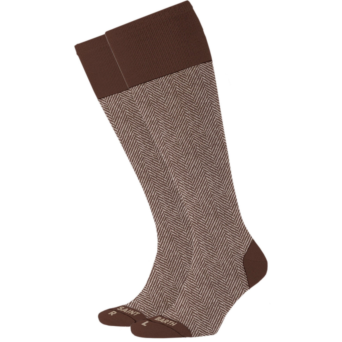 MC2 SAINT BARTH Calzini Uomo SOX N-Herringbone Beige/Marrone