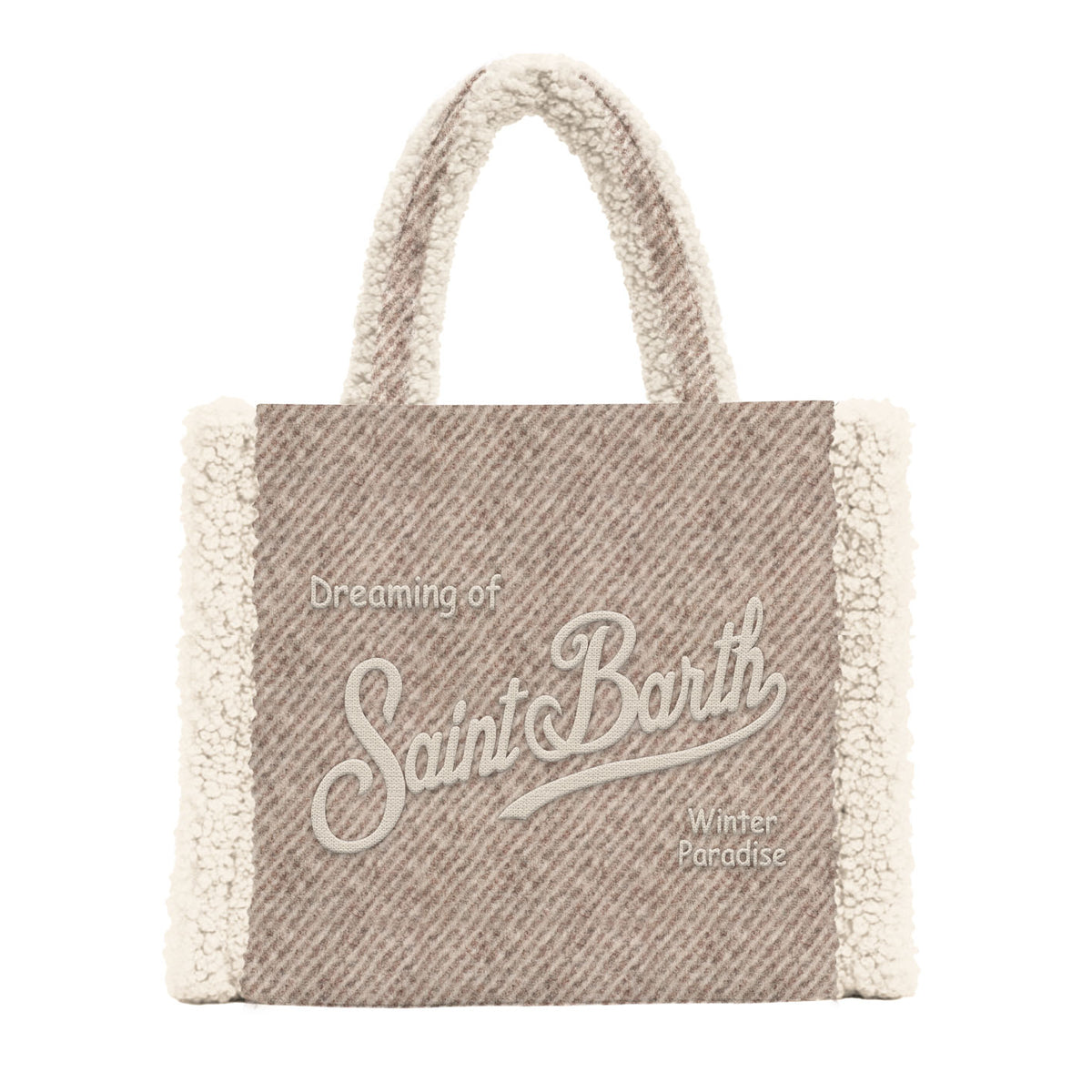 MC2 SAINT BARTH Borsa VANITY MINI SHEARLING-Twill Beige