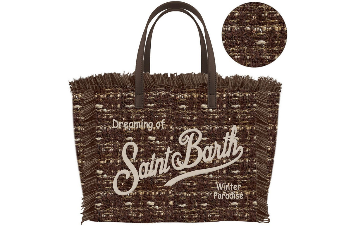 MC2 SAINT BARTH Borsa VANITY MINI TWEED N-Marrone