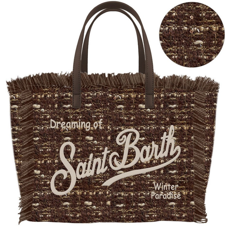 MC2 SAINT BARTH Borsa VANITY TWEED N-Marrone