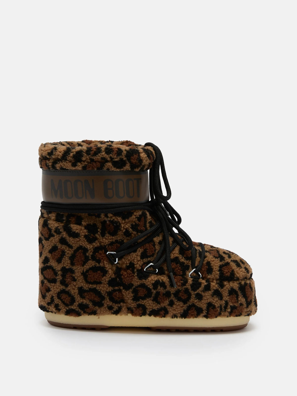 MOON BOOT Stivale Donna ICON LOW FLEECE LEO-Cognac/Cocoa