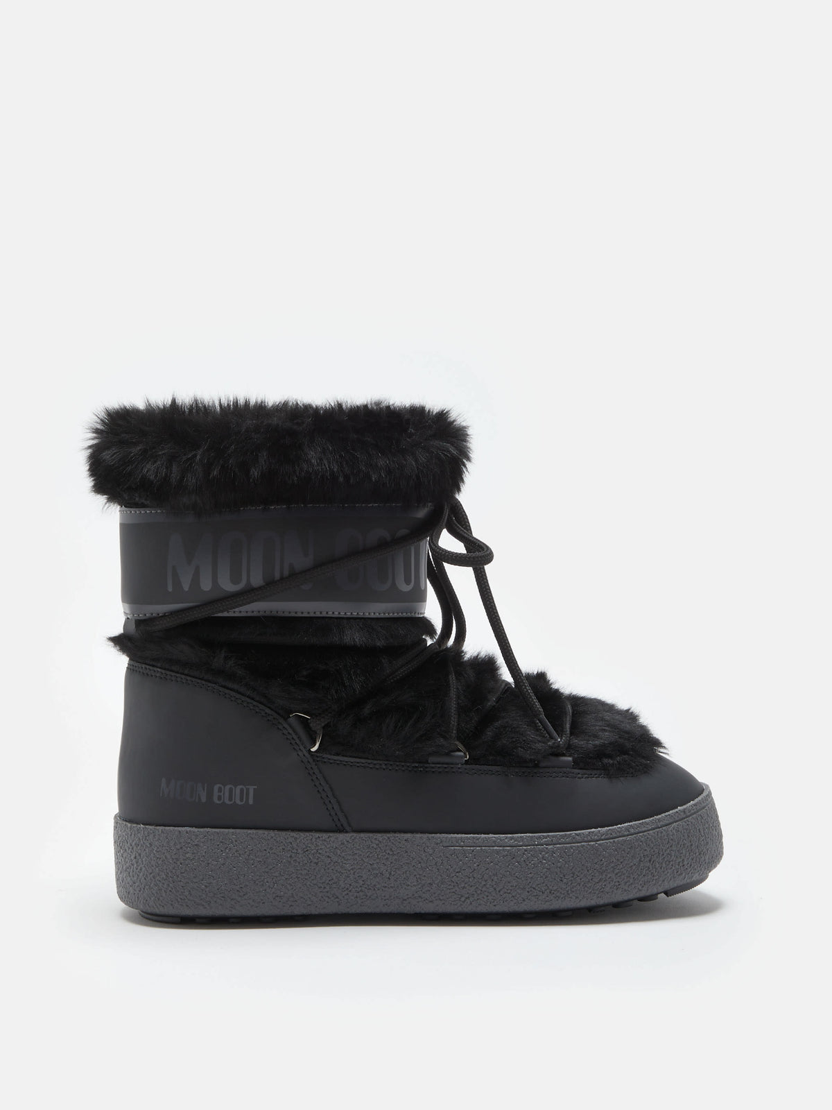 MOON BOOT Stivale Donna LTRACK LOW FAUX FUR-Black