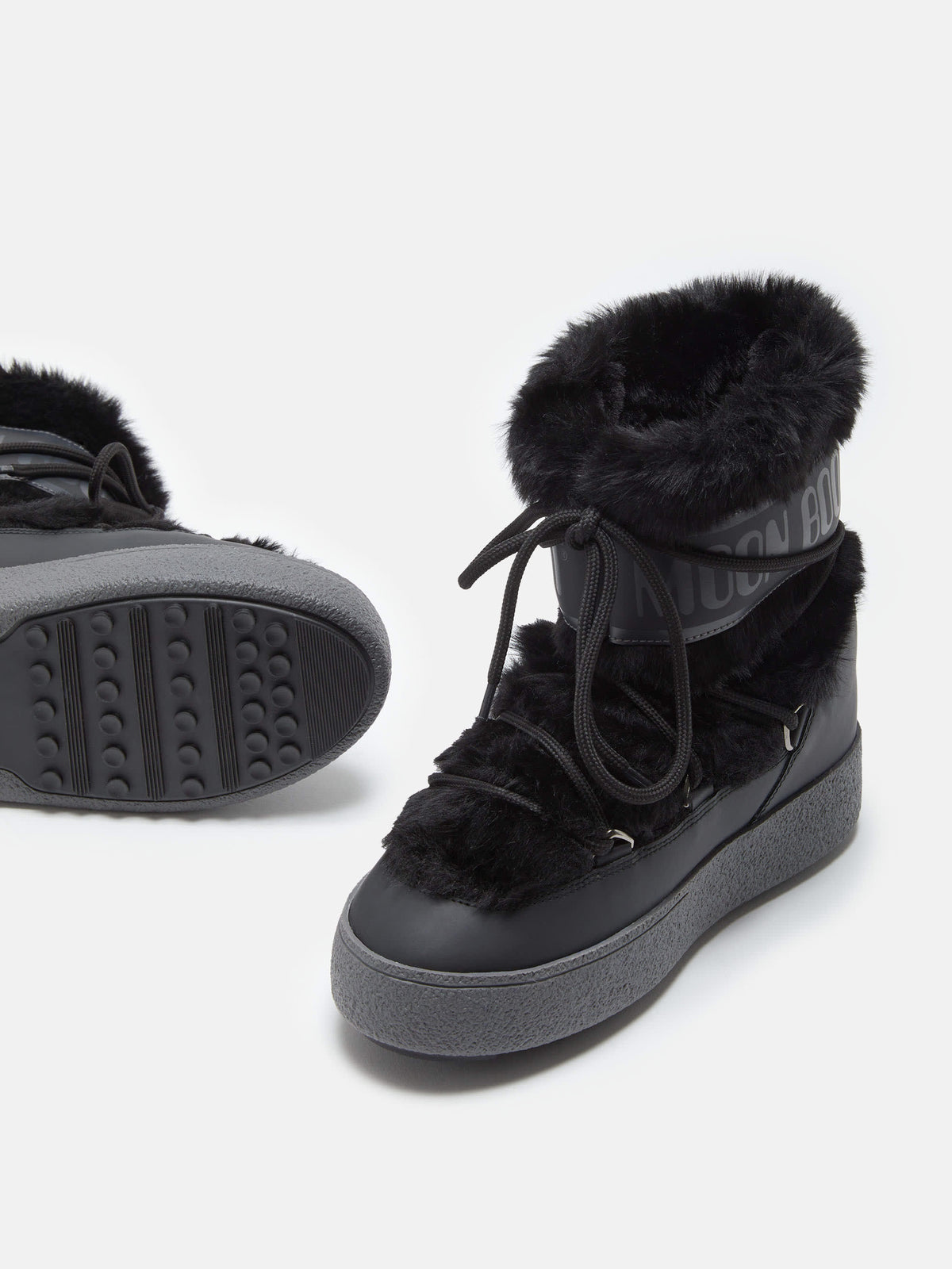 MOON BOOT Stivale Donna LTRACK LOW FAUX FUR-Black