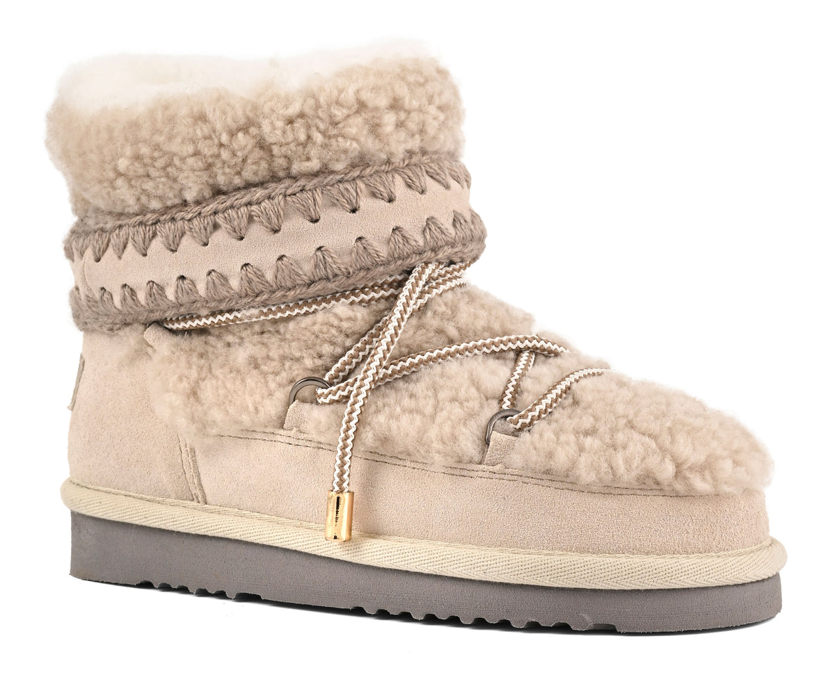 MOU Stivaletto Donna ESKIMO 18 CURLY SHEEPSKIN-Chalk