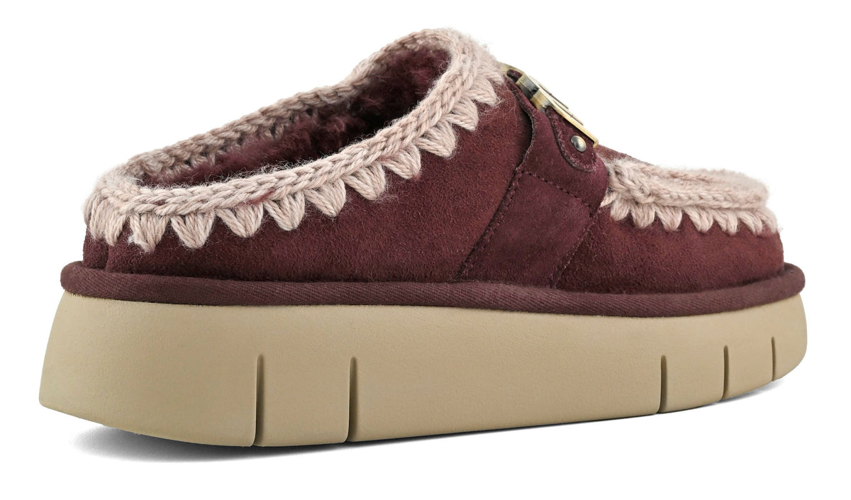 MOU Ciabatta Donna Bounce Clog Metal Logo-Cabernet