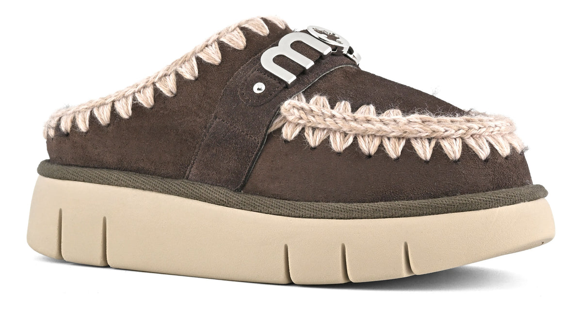 MOU Ciabatta Donna Bounce Clog Metal Logo-Mocha