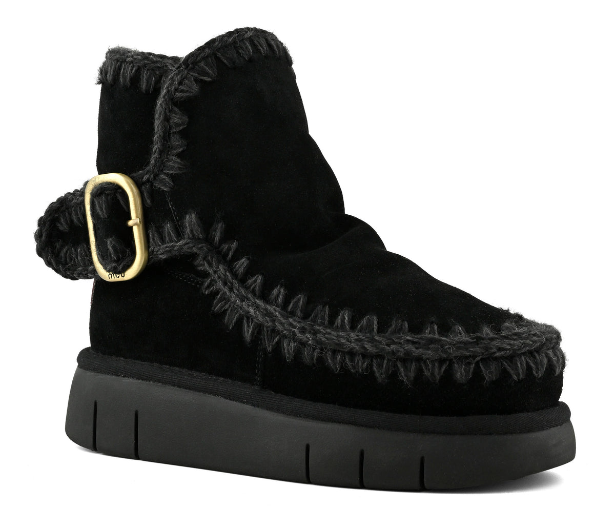 MOU Stivaletto Donna Bounce Boot Buckle Strap-Black