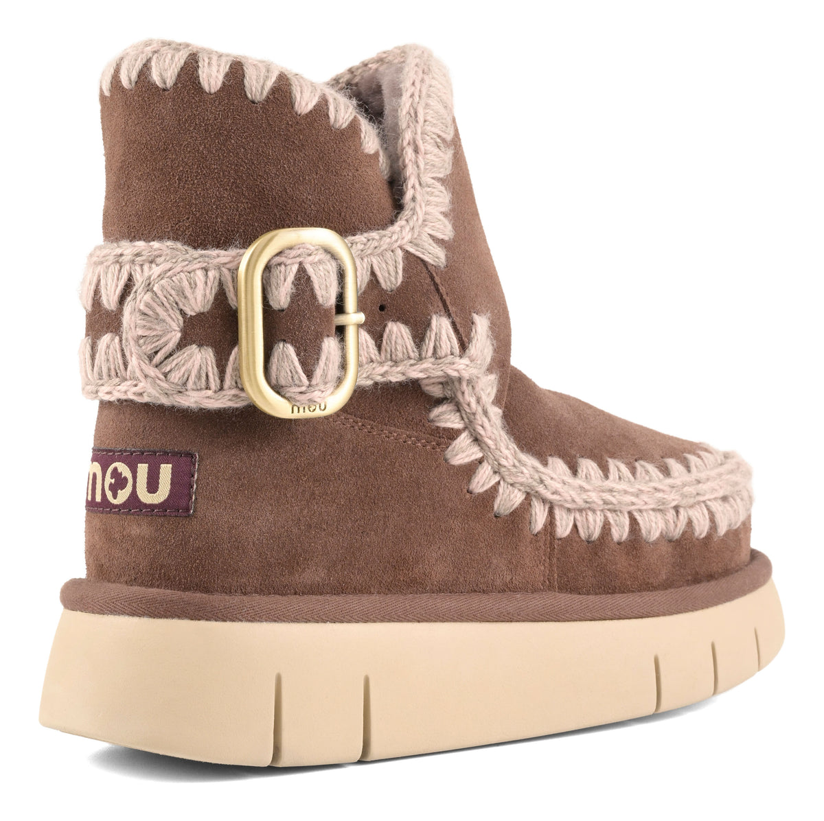 MOU Stivaletto Donna Bounce Boot Buckle Strap-Brown Pepper
