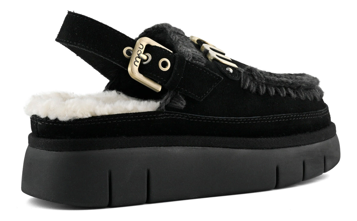 MOU Sabot Donna Bounce Clog Back Strap-Black