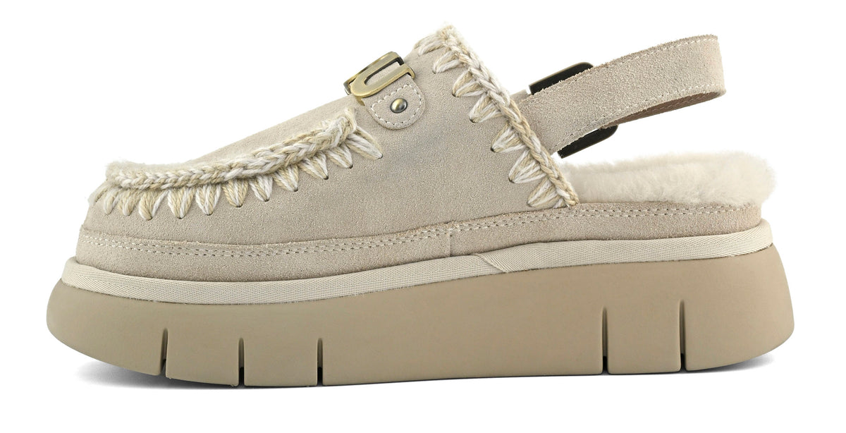 MOU Sabot Donna Bounce Clog Back Strap-Chalk