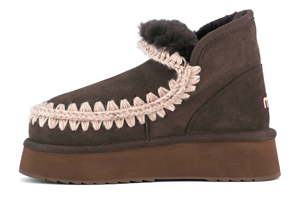 MOU Stivaletto Donna Mini Eskimo Platform Boot-Mocha