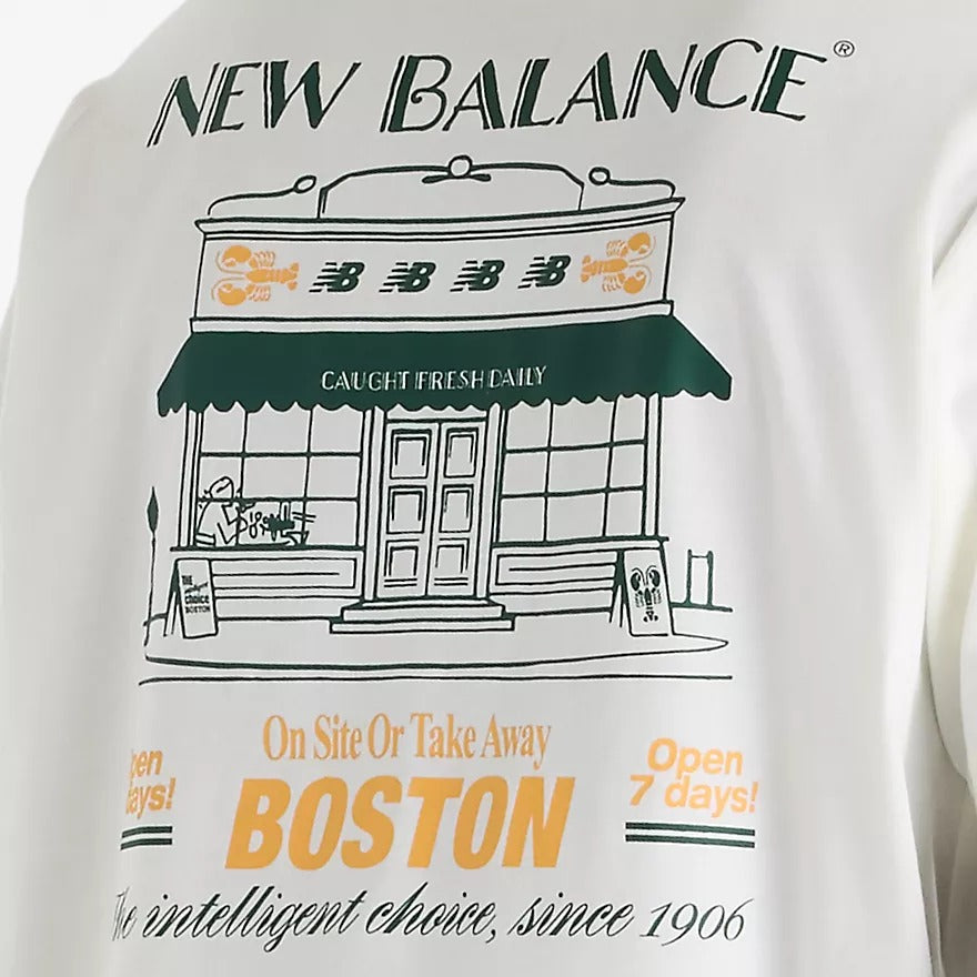 NEW BALANCE T-Shirt Uomo Grab A Bite Boston-Sea Salt