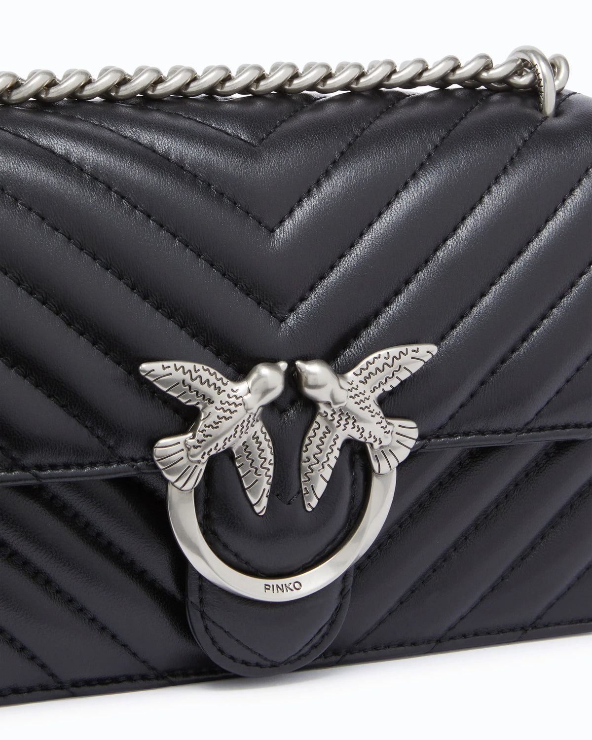 PINKO Borsa LOVE ONE MINI DC-Nero/Silver