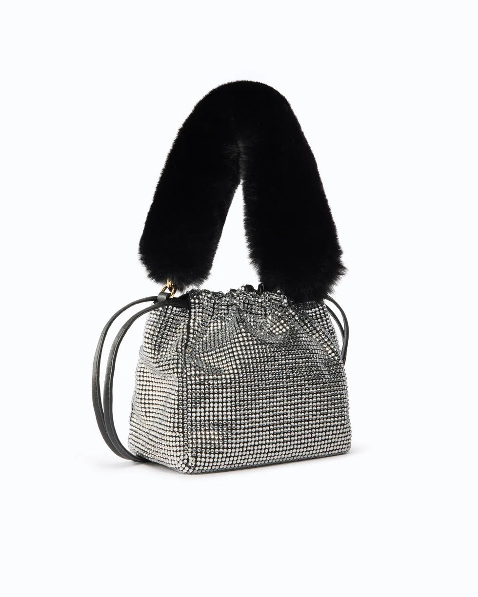 PINKO Borsa POUCH FULL STRASS-Nero