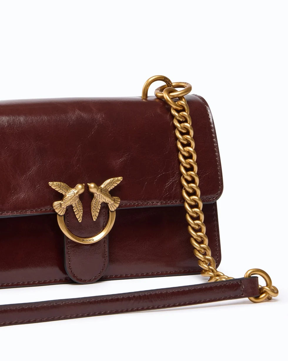 PINKO Borsa LOVE ONE MINI LIGHT-Borgogna