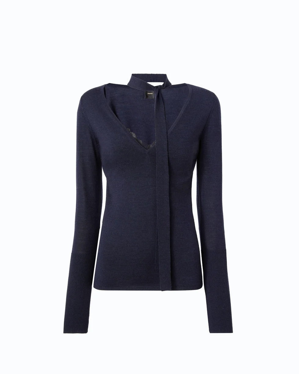 PINKO Maglia SOFFIO-Blu Marino