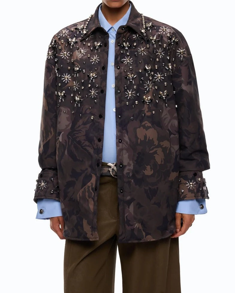 PINKO Giacca BARENGO OVERSHIRT-Verde