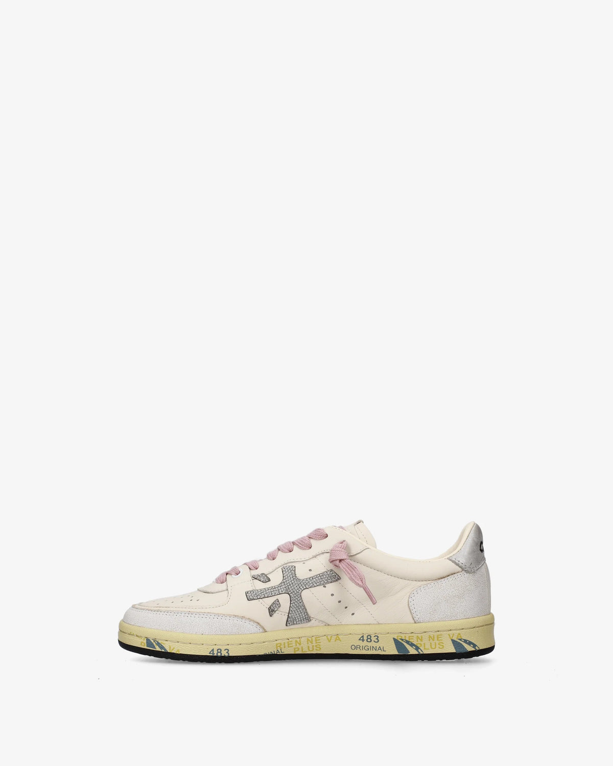 PREMIATA Sneaker Donna BSKTCLAY 8467-Bianco/Grigio/Rosa
