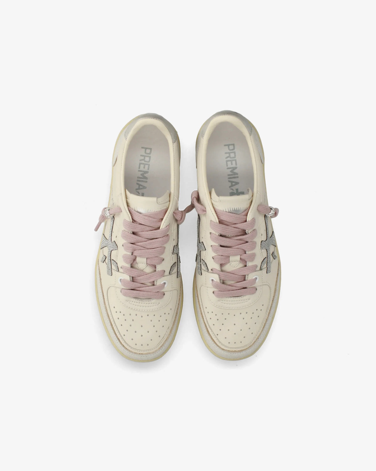 PREMIATA Sneaker Donna BSKTCLAY 8467-Bianco/Grigio/Rosa