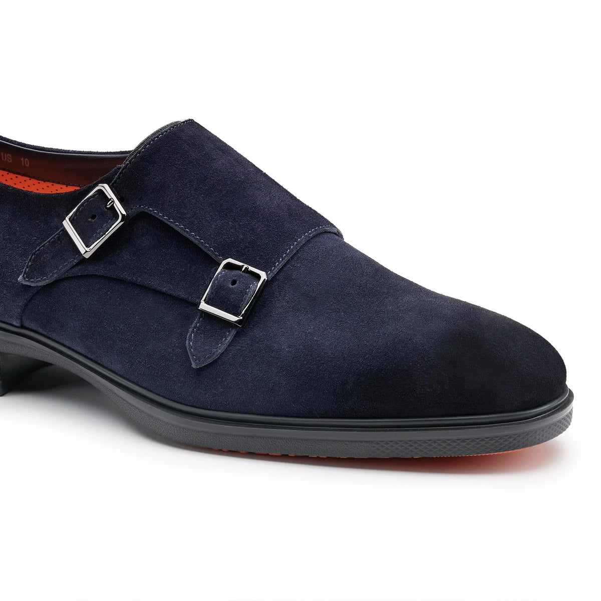 SANTONI Scarpa Uomo Doppia Fibbia EASY-ON-Blu Adriatico