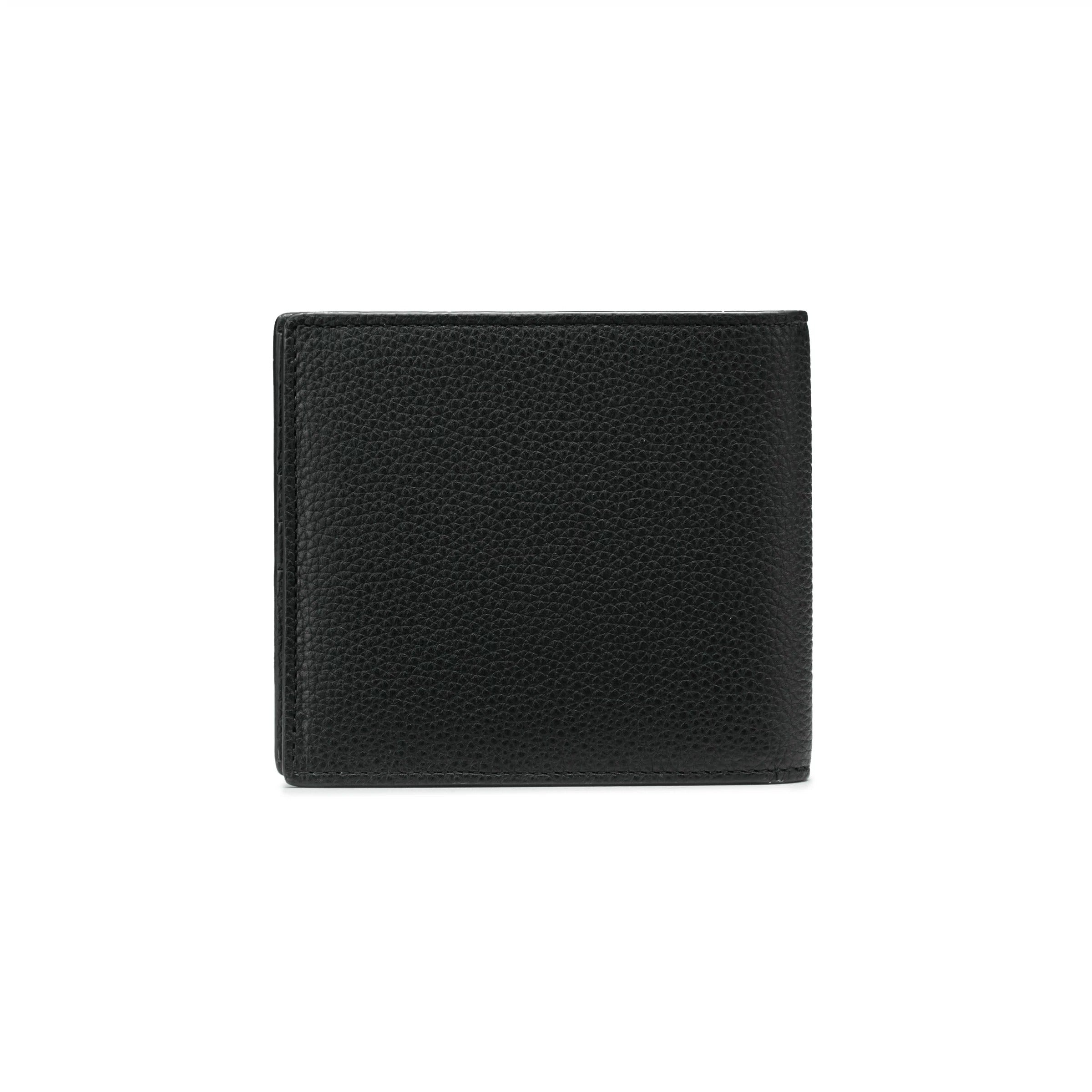 SANTONI Portafoglio Pelle Martellata Portacarte-Nero Fumo