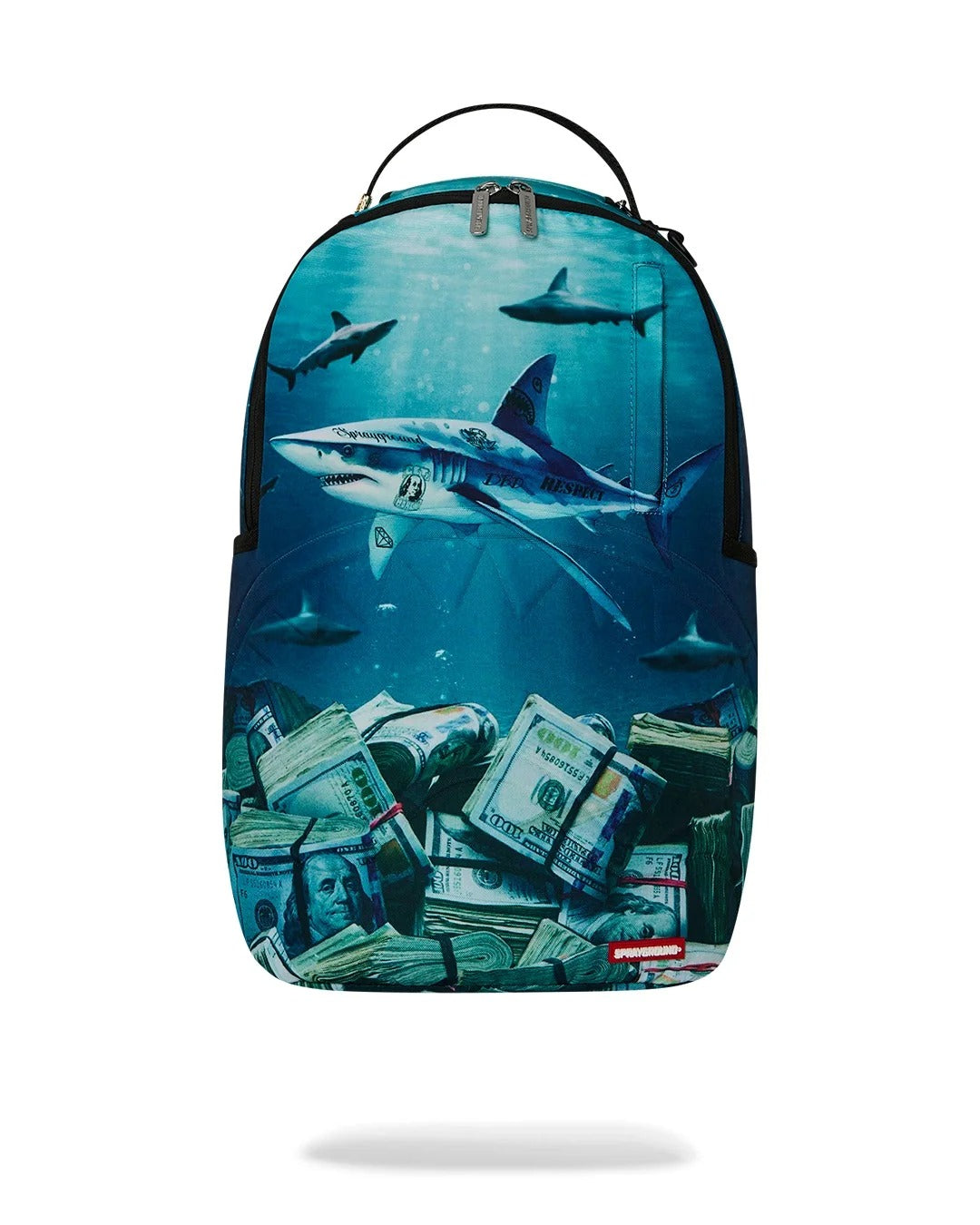SPRAYGROUND Zaino SHARK UNDER WATER WITH MONEY-Blu