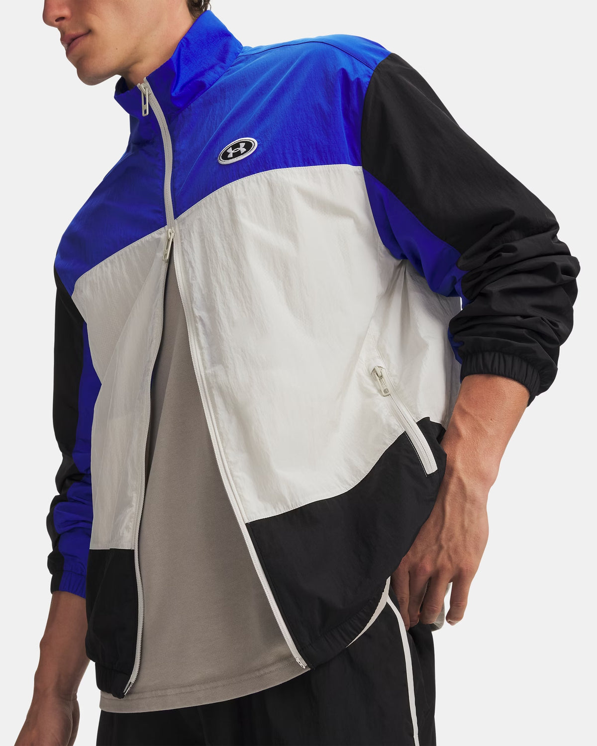 UNDER ARMOUR Felpa Uomo ICON WOVEN TRACK-Ultimate Black/Royal/White